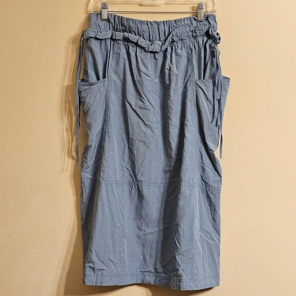 Current Air Midi Skirt Womens M Blue Paperbag Waist Utility Cargo 2350007